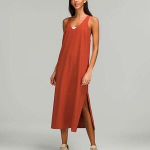 Lululemon V-Neck Midi Dress Size 8. Color:Red Rock. Like new